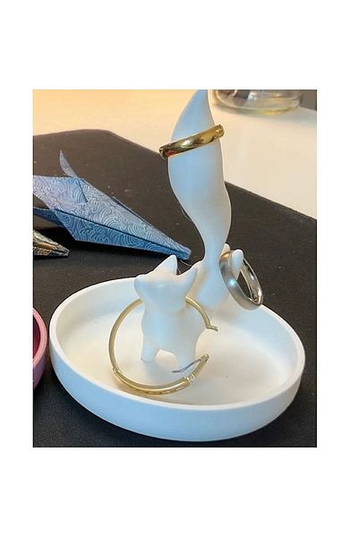 DESIGNBY Dancing Fox Ring Holder And Tray, Ring, Jewelry Box, Jewelry Stand, Jewelry Organizer