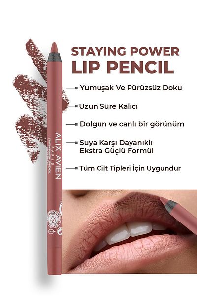 Alix Avien Long Lasting Water Resistant Lip Liner - Staying Power Lip Pencil 55 Cinnamon