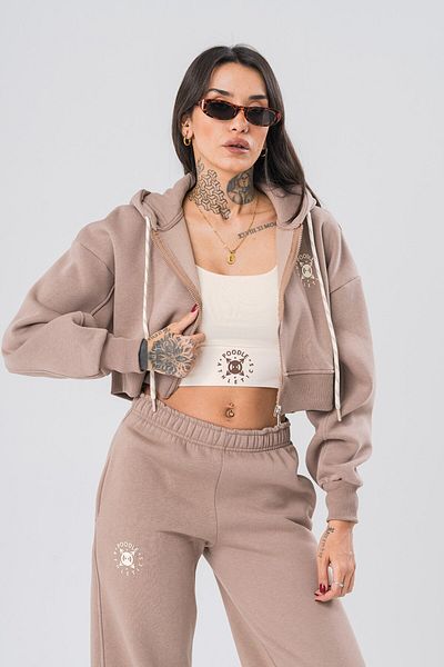 go gang own Hanorac de damă cu glugă Actual Built-in Crop