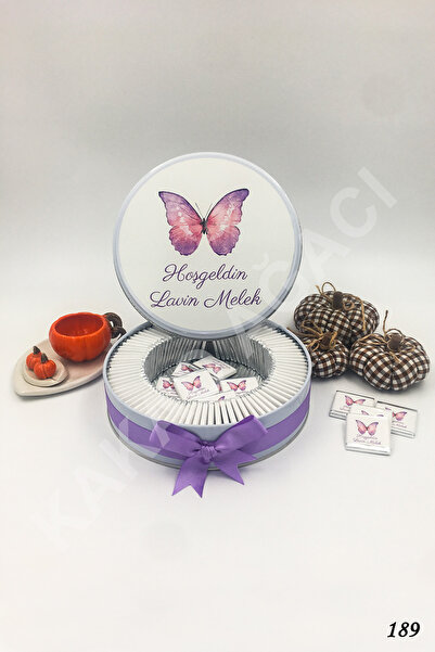 KAKAO AĞACI 100 ADET KELEBEKLİ KIZ BEBEK ÇİKOLATASI