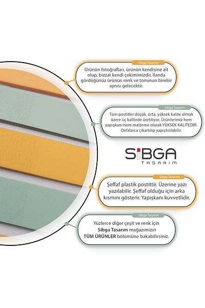 sibga tasarım Transparent Colored Post-It Note Paper - 200 Sheets Bookmark Sticker