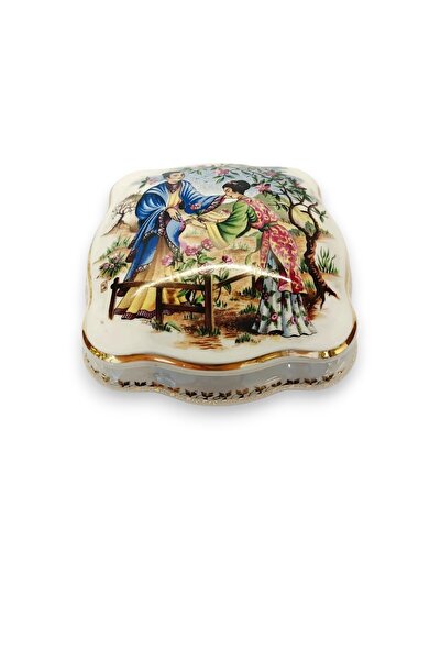 Fransız Limoges LİMOGES KARE FORMUNDA JAPON BONBONYER