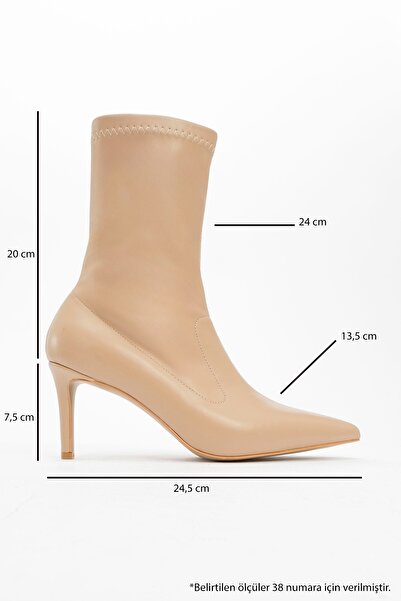 LuviShoes Dámské kozačky na tenkém podpatku Thalin s béžovou kůží na špičce se zipem