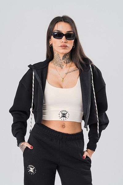 go gang own Hanorac de damă cu glugă Actual Built-in Crop