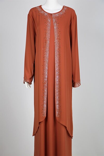 hepyen 1215 Çakma Taşlı Anne Abiye - Turuncu