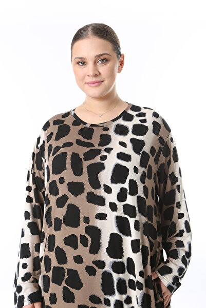 XL Modam Women's Multicolor Patterned Large Size Dress