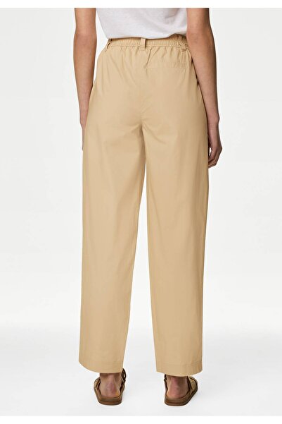 Marks & Spencer Saf Pamuklu Straight Leg Pantolon