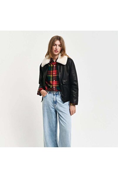 Gant Erkek Kırmızı Regular Fit Düğmeli Yaka Kareli Gömlek