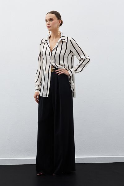 Sateen Black Striped Classic Shirt