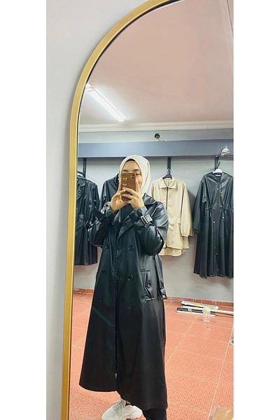 VERAGE Long Leather Jacket