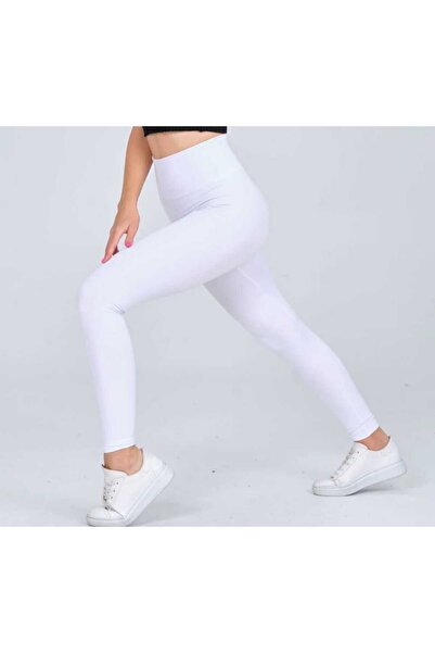 moa socks High Waist Recovery Diving Leggings - White Beige Flesh, Casual & Sports Leggings