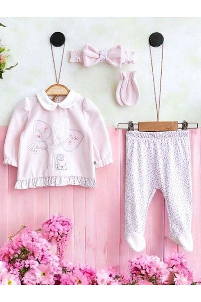 Mymio Baby Girl Velvet Bodysuit Set of 4