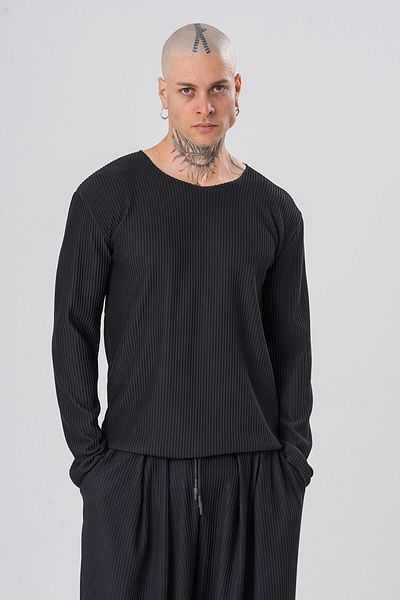 go gang own Burn Overlock Stitching Ribbed Sweatshirt