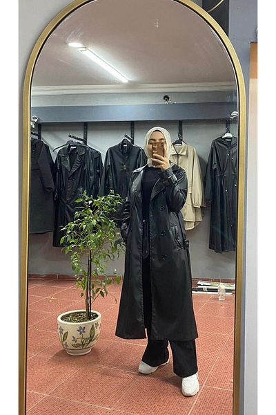 VERAGE Long Leather Jacket