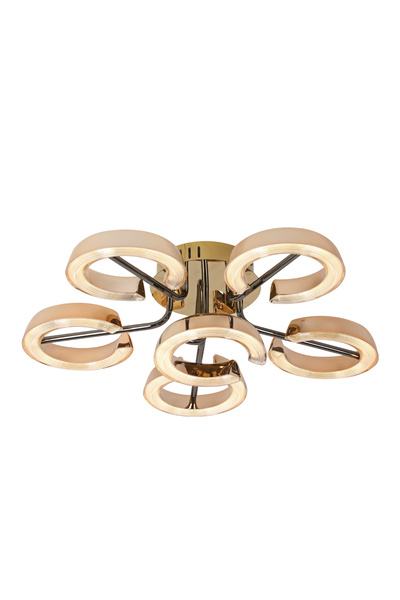 Apliqa Aster Gold 6'lı 54 Watt Plafonyer Kristal Taşlı Modern Salon Led Avize