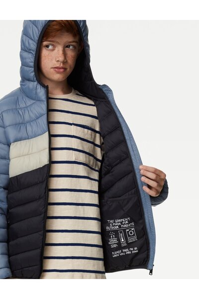 Marks & Spencer Stormwear™ Kapüşonlu Puffer Şişme Mont (6-16 Yaş)