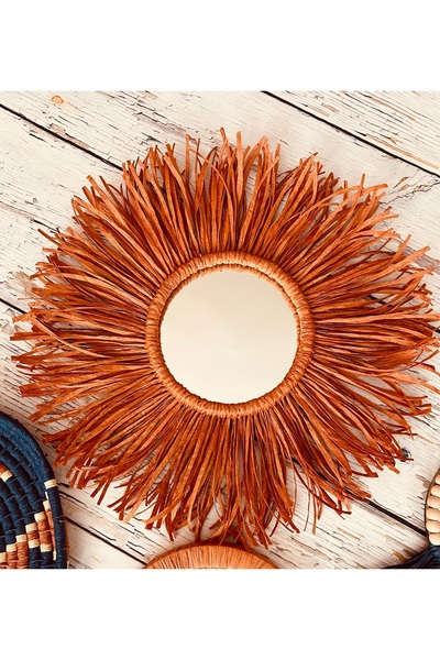 Aylak Tasarım Aylak Şeyler kiremit rafya ayna