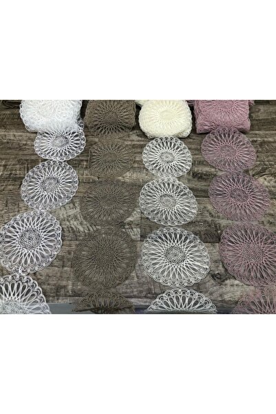 Butik Kort Güpür Fransız dantel geniş yuvarlak model Brode işleme masa örtüsü...