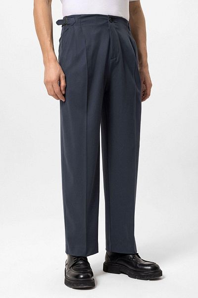 Antioch Smoked High Waist Buckle Detailed Comfortable Fit Men's Pants