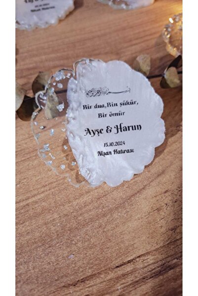 SevgiliAtolyemm GÜMÜŞ EPOKSİ MAGNET 10 ADET SÖZ NİKAH NİŞAN MEVLÜT HEDİYELİKLERİ