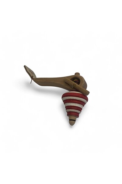 Hedea Red Cheerful Wooden Spinning Top