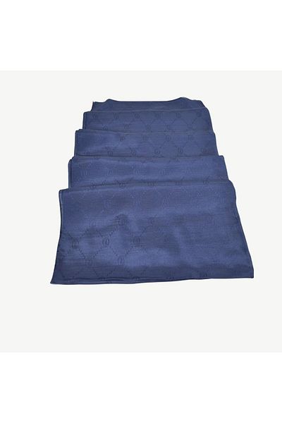 PİRAMİT Navy Blue Monogram P Patterned Shawl