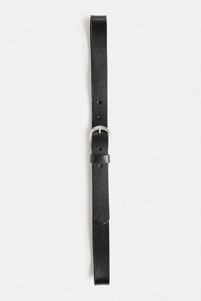 Antioch Black Oval Buckle Men's Leather Belt