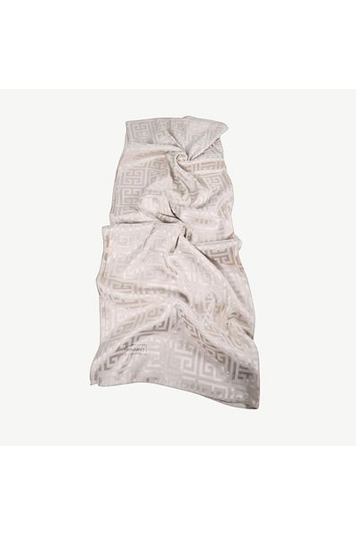 PİRAMİT Beige Premium Jacquard Shawl