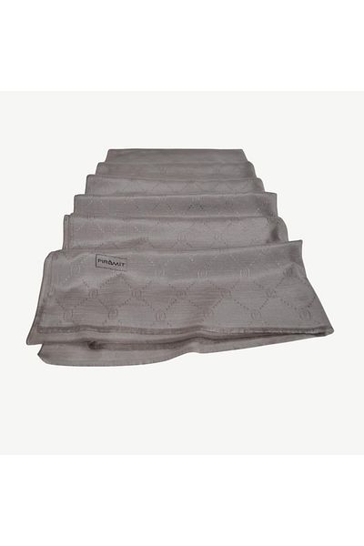 PİRAMİT Silver Color Monogram P Pattern Shawl