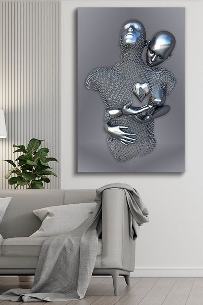 Evinemoda Pânză artistică dintr-o singură bucată cu tematică modernă Harmony Love - Pictură pe pânză