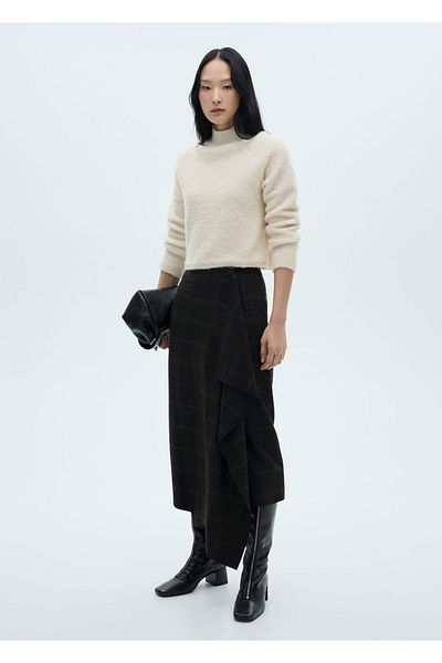 MANGO Woman Perkins Collar Boucle Sweater