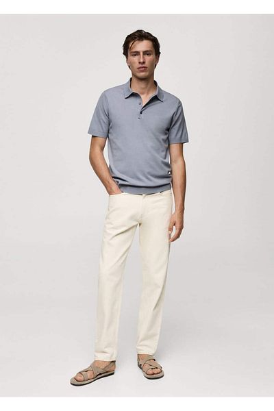 MANGO Man Tricou polo țesut fin
