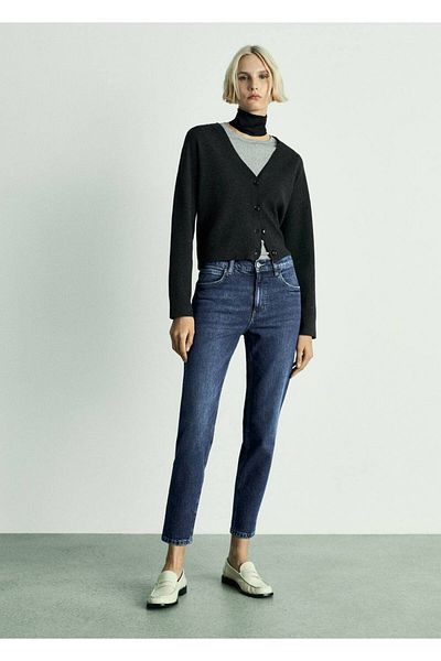 MANGO Woman Newmom Confort Jeanshose mit hoher Taille