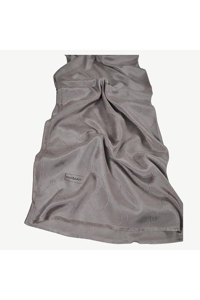 PİRAMİT Silver Color Monogram P Pattern Shawl