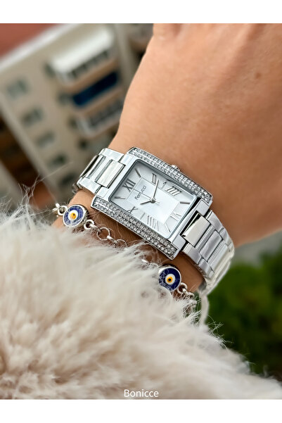 Ferrucci Çelik Kordon Gümüş Renk, Su Geçirmez, Garantili, Kadın Kol Saati+bileklik