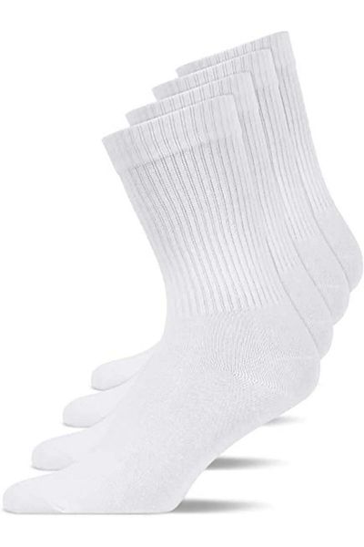 Nixora Σετ με 4 λευκές κάλτσες κολλεγίου Unisex κάλτσες τένις