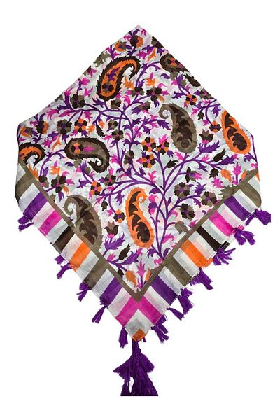 Safir Tuhafiye Βαμβακερό Ινδικό Φουλάρι 110 cm x 110 cm |   Ινδική γραφή