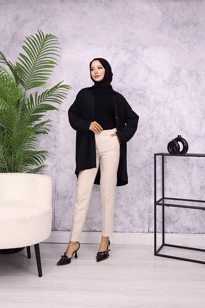 HANIMCA GİYİM Licra Winter Normal Size Pants with Beach Pockets