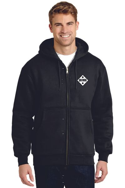 HOFFNUNG Oversize Zip Trap and Star Kangaroo Pocket Zipper Hooded Sweatshirt