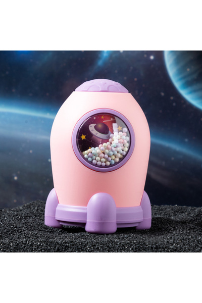 Livava Roket Kilitli Işıklı Kumbara, Pembe, 17x10