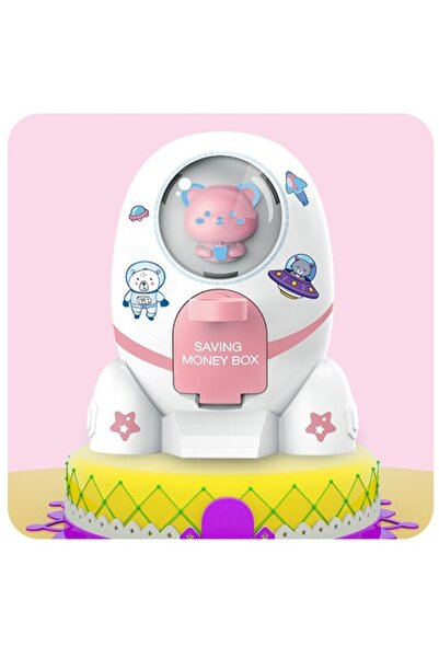 Livava حصالة بيضاء مضاءة بقفل صاروخي - 21x18