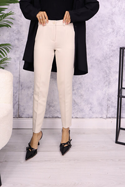 HANIMCA GİYİM Lycra ΧΕΙΜΕΡΙΝΟ ΠΑΝΤΕΛΟΝΙ ΚΑΝΟΝΙΚΟ ΜΕΓΕΘΟΣ ΜΕ ΤΣΕΠΕΣ ΣΤΟ ΠΛΑΪΝΟ