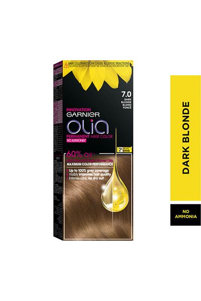 Garnier Olia, 7.0 Dark Blonde, No Ammonia Permanent Haircolor, with 60% Oils