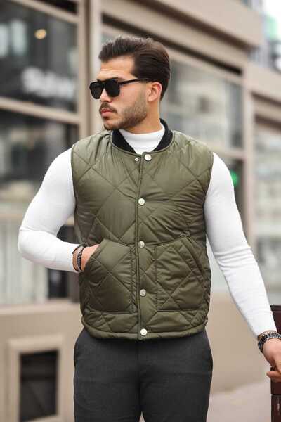 BYzıt Чоловічий жилет з капюшоном на кнопках
