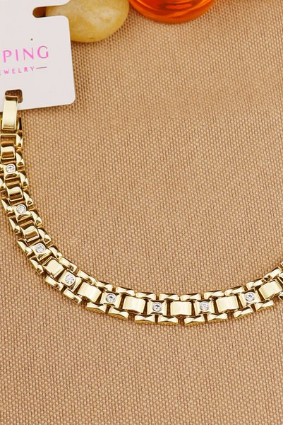 Keyifli Hayaller Xuping Brand Vip Cord Model Single Stone Bracelet Gold Stainless Anti-Tarnish Daily Use