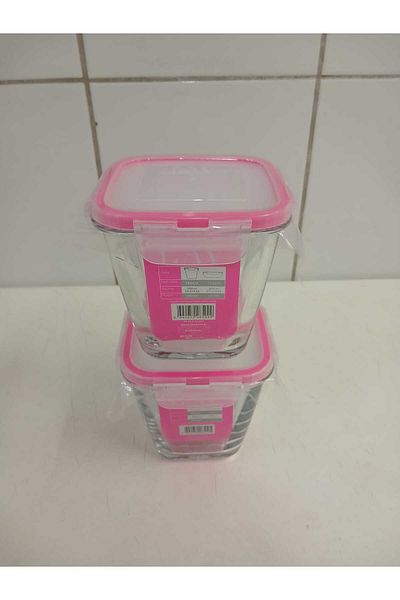 LAV Feyzade Set of 2 Glass Storage Containers with Lock - 700Cc Frs-228