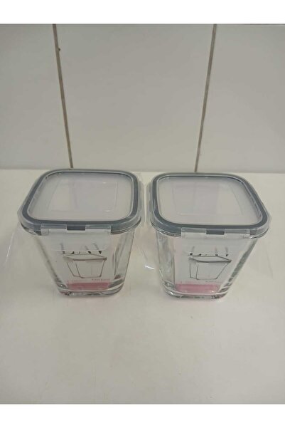 LAV Feyzade Set of 2 Glass Storage Containers with Lock - 700Cc Frs-228