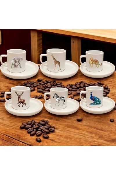 D&Y GAUDERY طقم فناجين قهوة للغابة تتسع لـ 6 أشخاص 90 مل