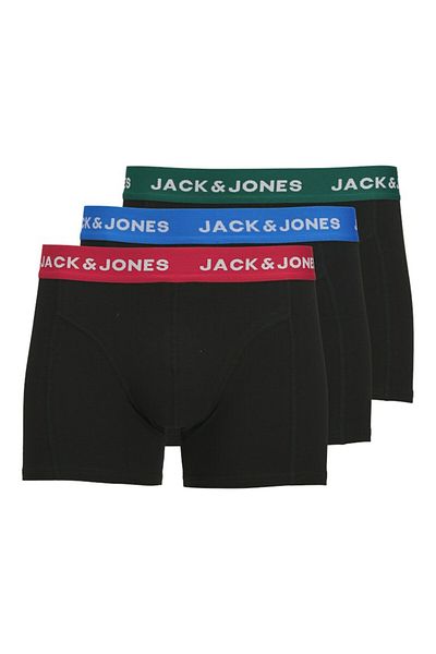 Jack & Jones Ανδρικά μαύρα Jacjoe Trunks 3 Pack Boxer 12271554-Μαύρο