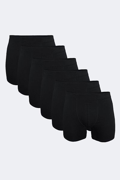 MODEL Ανδρικό 6 Πακέτο Boxer Μαύρο Lycra Flexible ύφασμα